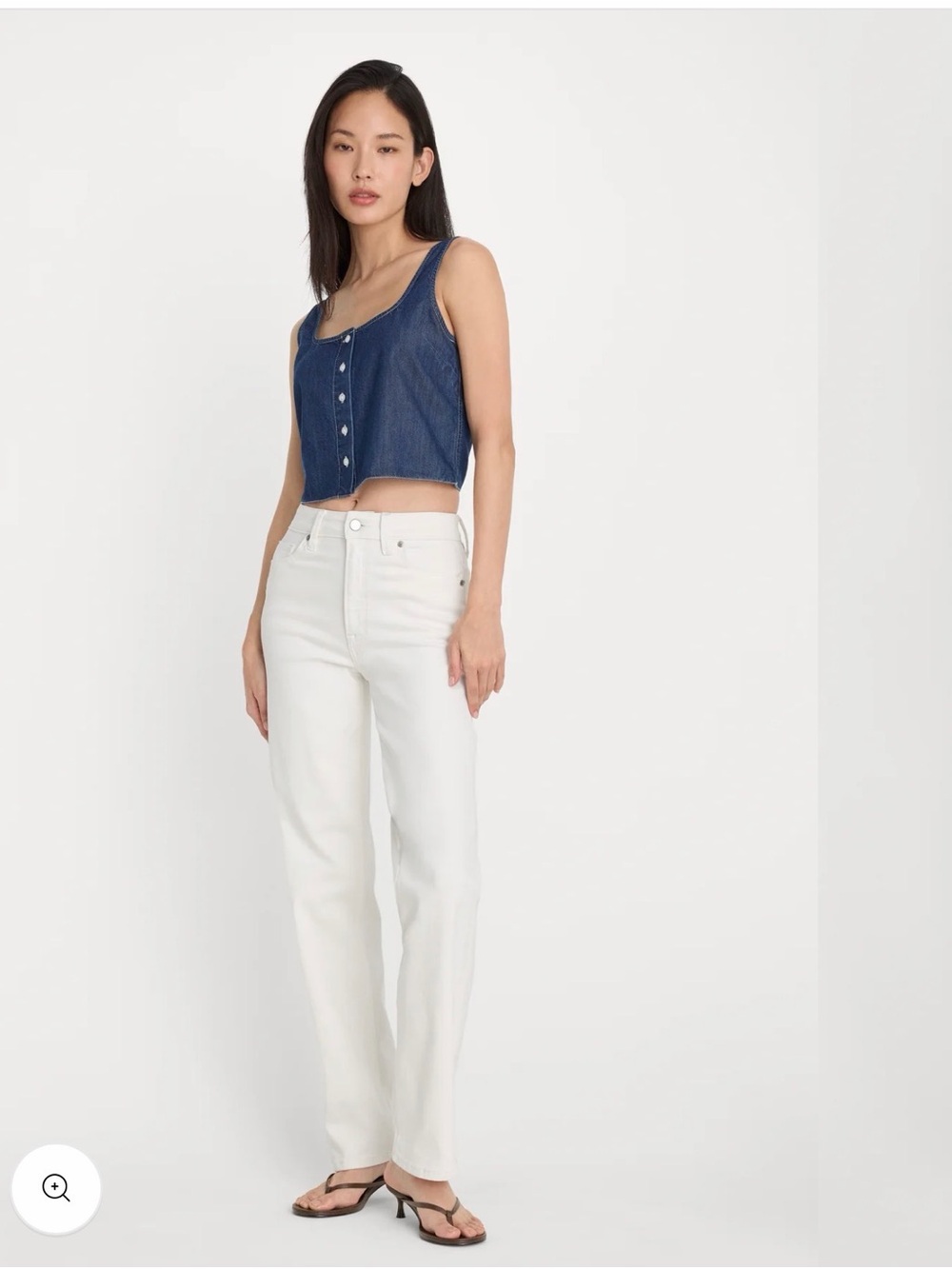 NWOT Good American White Straight Leg High-Rise Jeans